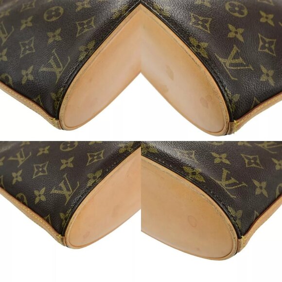 Auth LOUIS VUITTON Logo Drouot Shoulder Bag Monogram Leather Brown - Picture 10 of 16